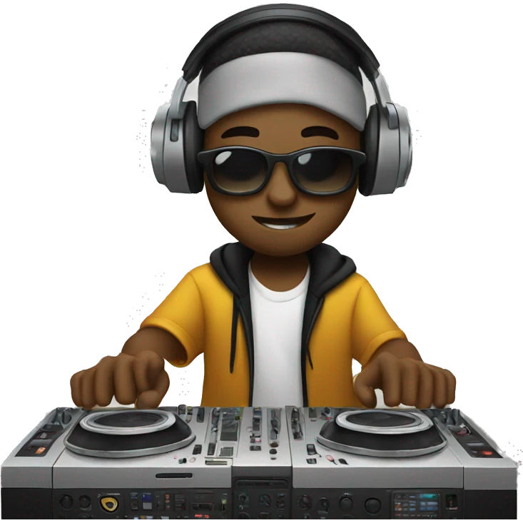 Dj playing on a Dj mixer  emoji