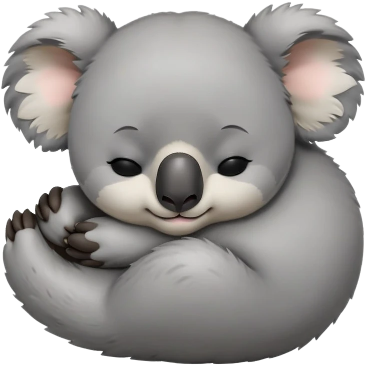 meme-worthy-cute-sleeping-koala-portrait-emoji,-head-resting-peacefully-with-a-contented-smile,-showcasing-a-cuddly-build-and-a-luxuriously-soft-grey-fur,-eyes-closed-in-a-serene,-restful-snooze,-simplified-yet-hilariously-adorable-features,-sleeping cute emoji