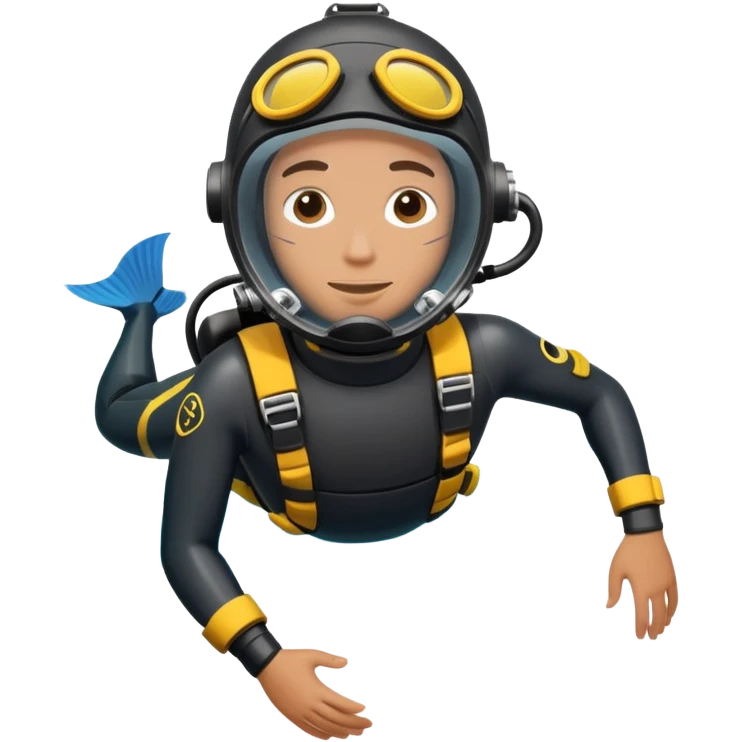 Free dive hero underwater emoji