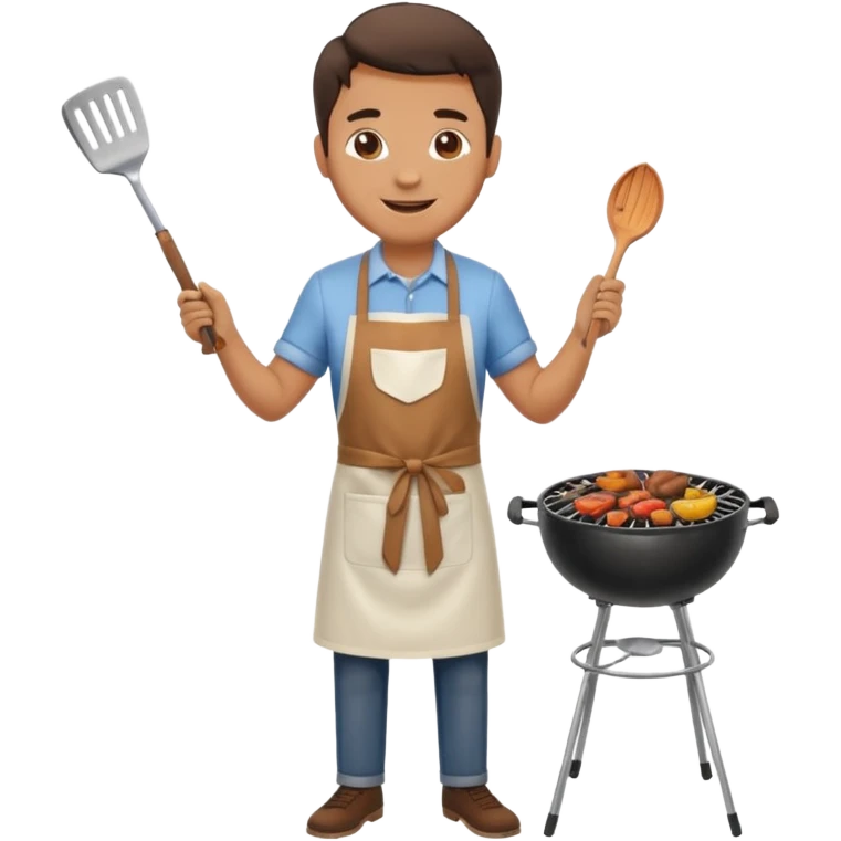 man cooking barbecue full-body emoji