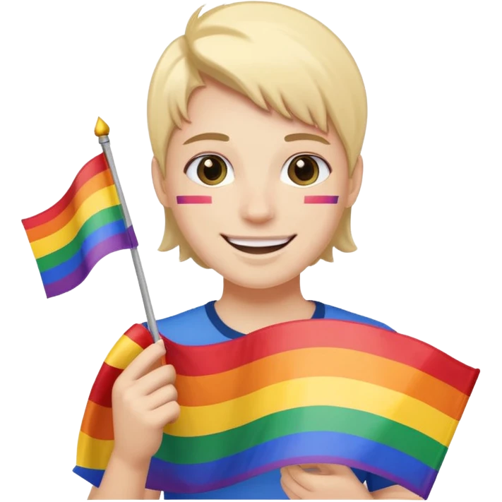 Nazi with pride flag emoji