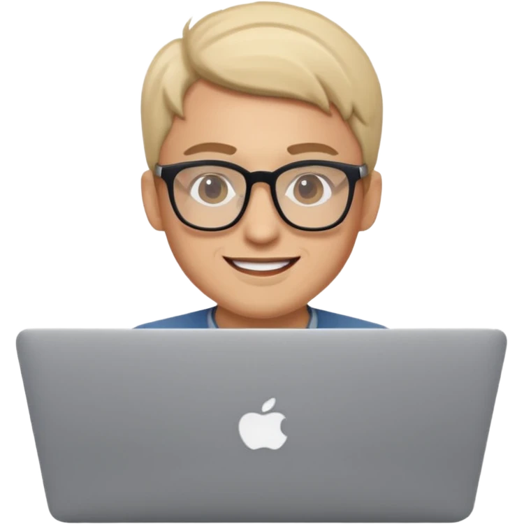 happy Graphic designer whit a MacBook emoji