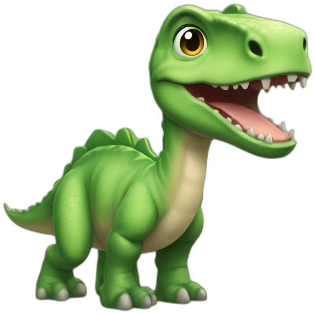 Un petit dinozor sur un petit chate emoji