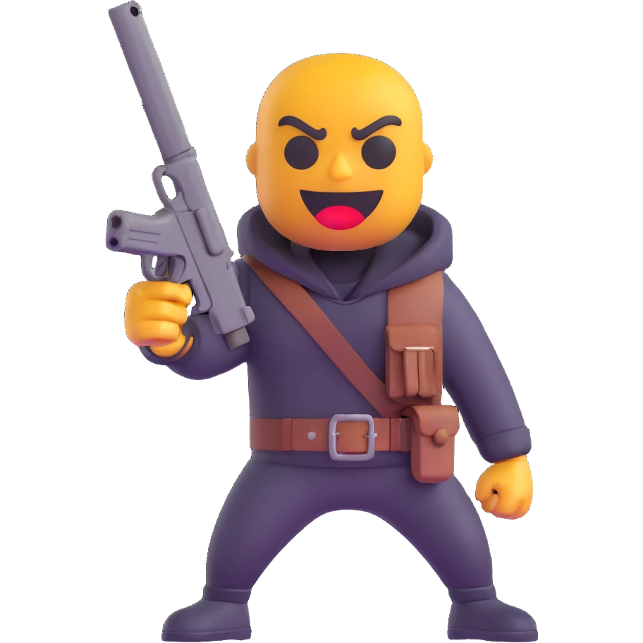 Tarkov-Killa emoji, holding a weapon, aggressive pose emoji