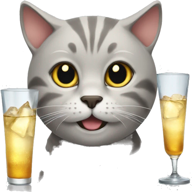 Cat with vodka in mountain  emoji