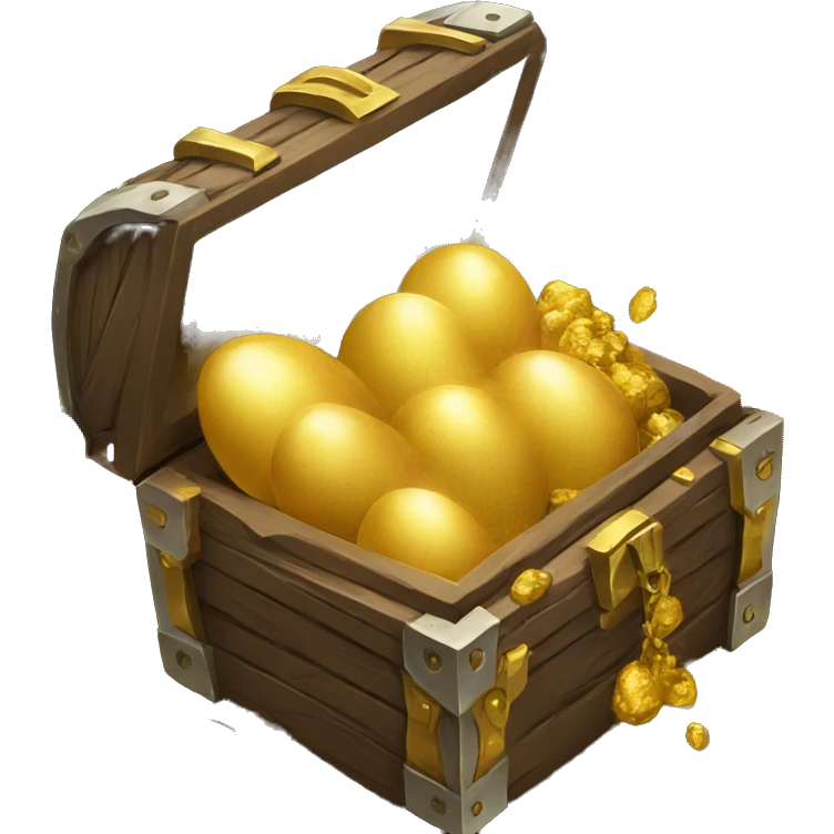 treasure chest with golden alien eggs emoji