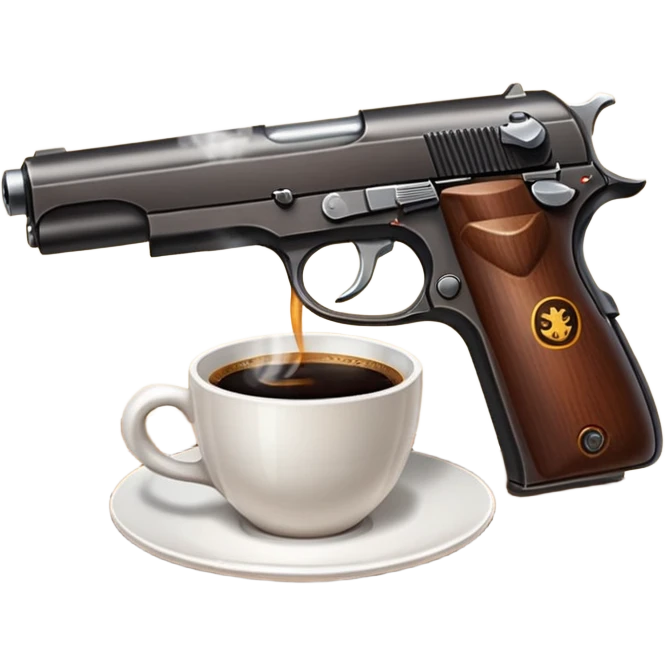 Coffee and pistol emoji