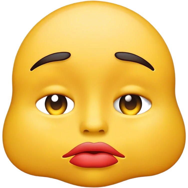 sad emoji with big lips emoji