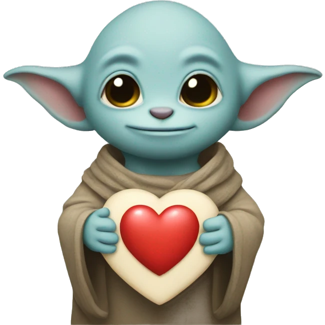 grogu holding a heart emoji