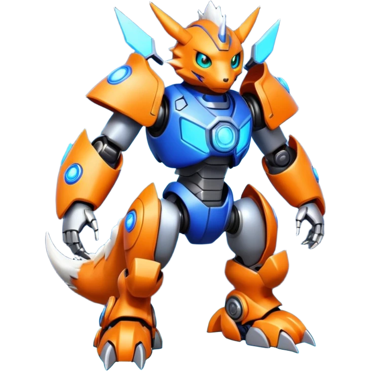 Modern Cyber Lombax-Digimon-Fakémon-creature, full body emoji