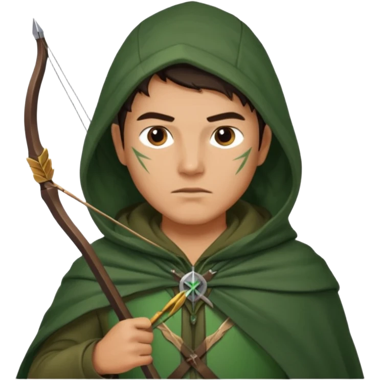 The classic hunter image with bow and arrow emoji