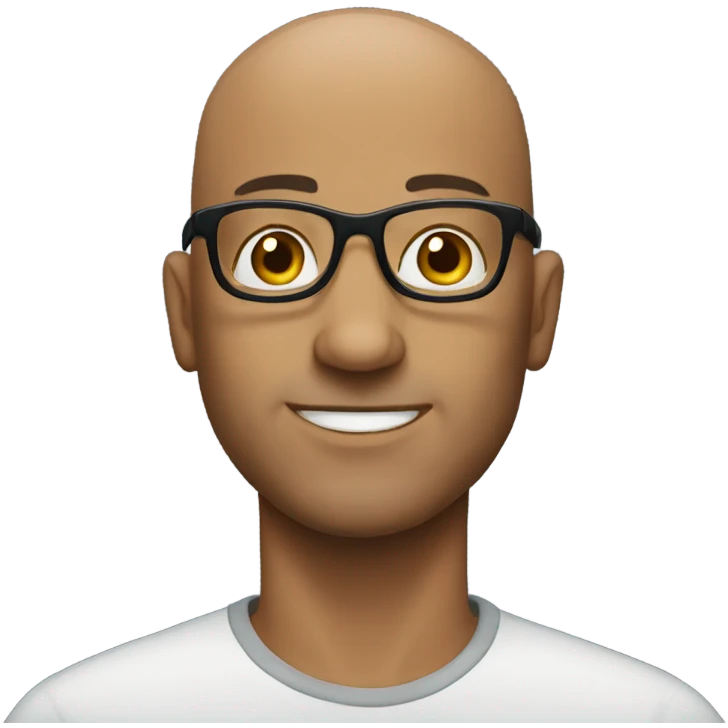 bald man with glasses emoji
