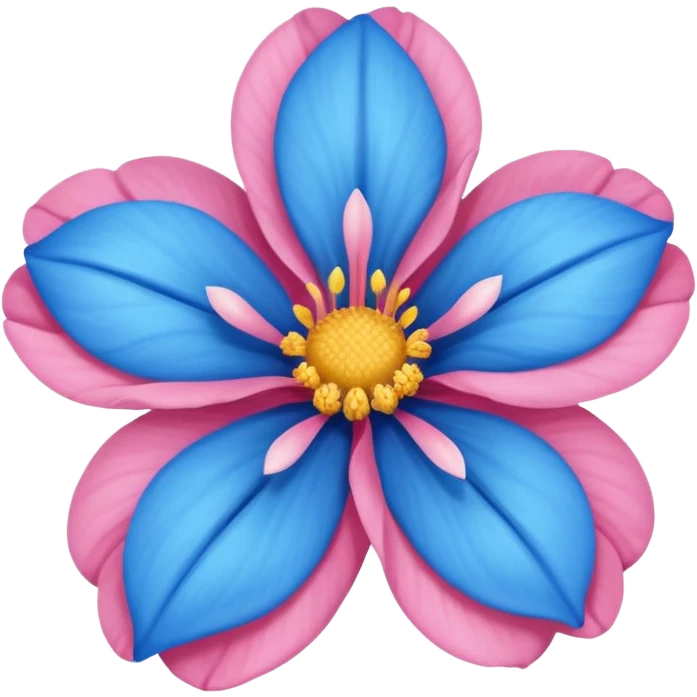 Una hermosa flor rosa color azul  emoji