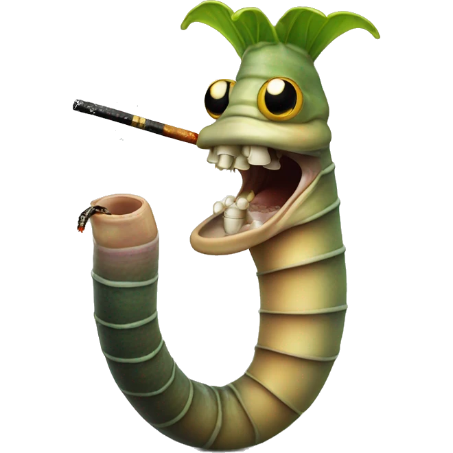 Bobbit Worm smoking a cigarette  emoji