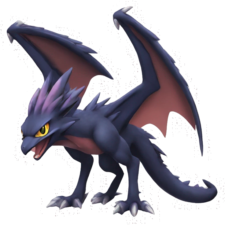 Edgy Cool Nargacuga-Noivern-Pokémon-fusion-cat Full Body emoji