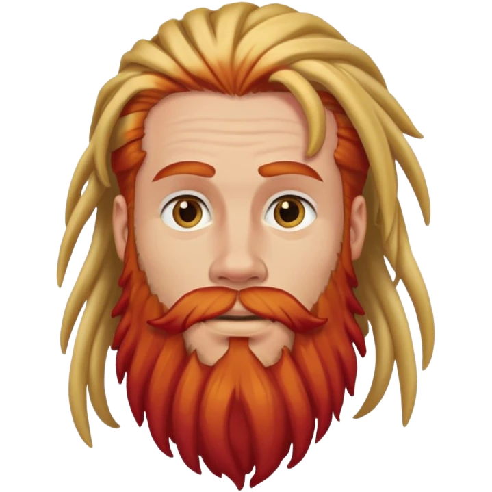 a man with blond dreadlocks and a red beard emoji
