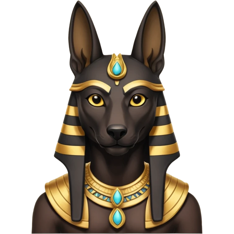 Ancient style casually adorned anubis canine formally posed  emoji