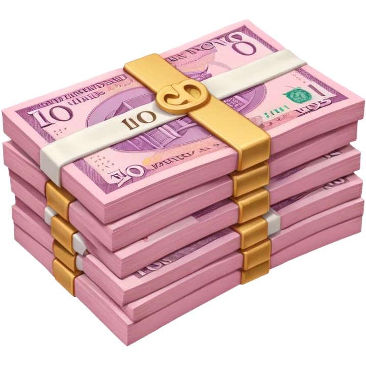 pink pack of british pounds emoji
