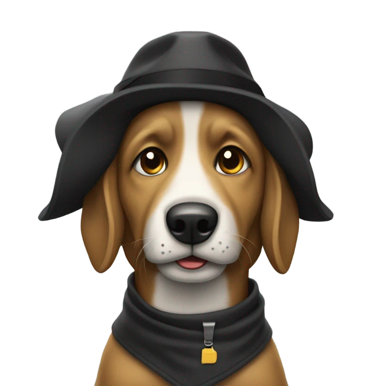 Perro negro con lazo emoji