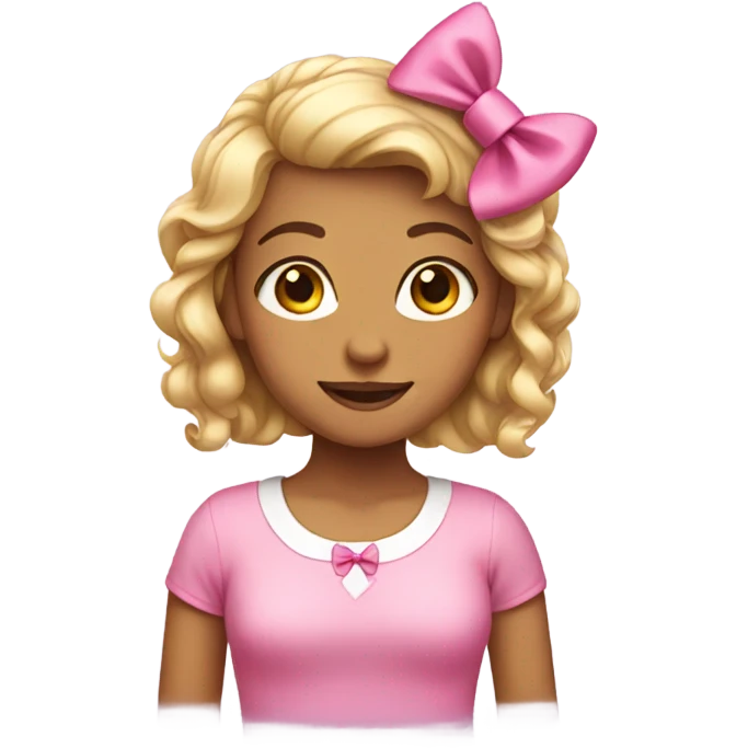 Girl with pink bow emoji
