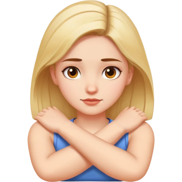 Armes crossed on neck girl￼ emoji