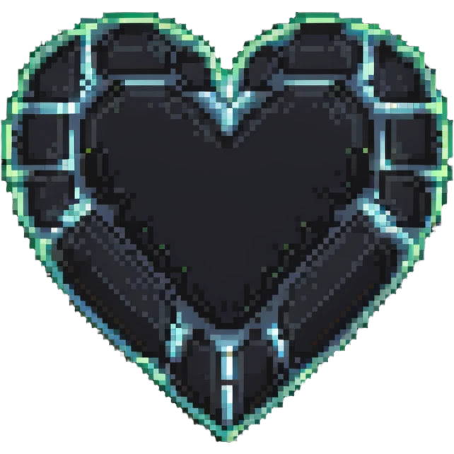 glowing pixel heart emoji