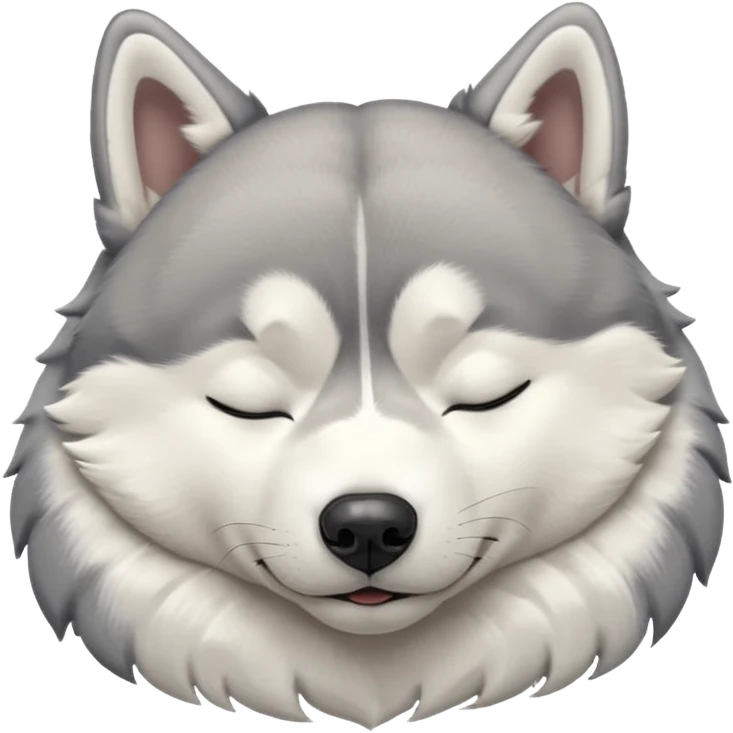full size husky dog sleeping with eyes closed  emoji