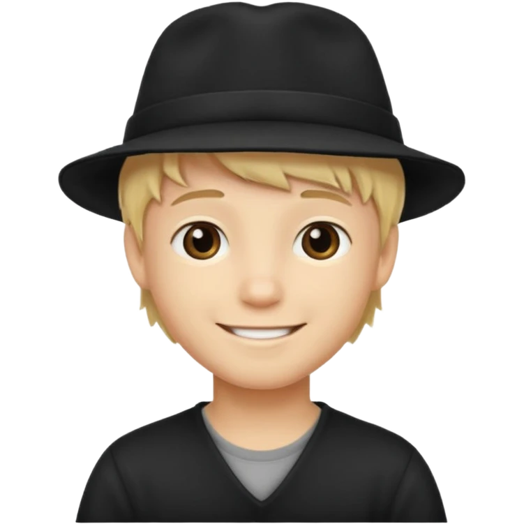 Ragazzo biondo con cappello nero emoji