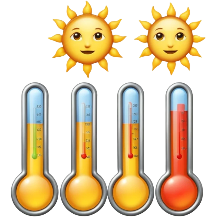 high-temperature thermometers and the sun emoji