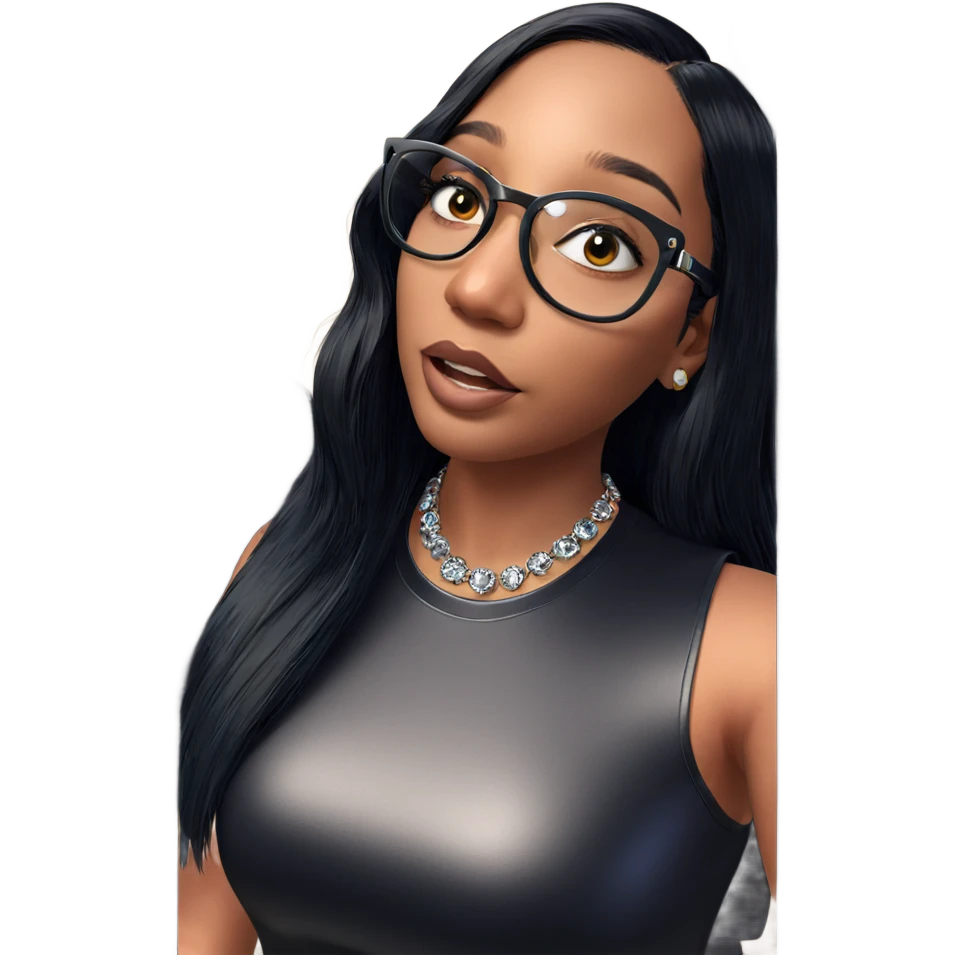 girl with black hair jewelry emoji