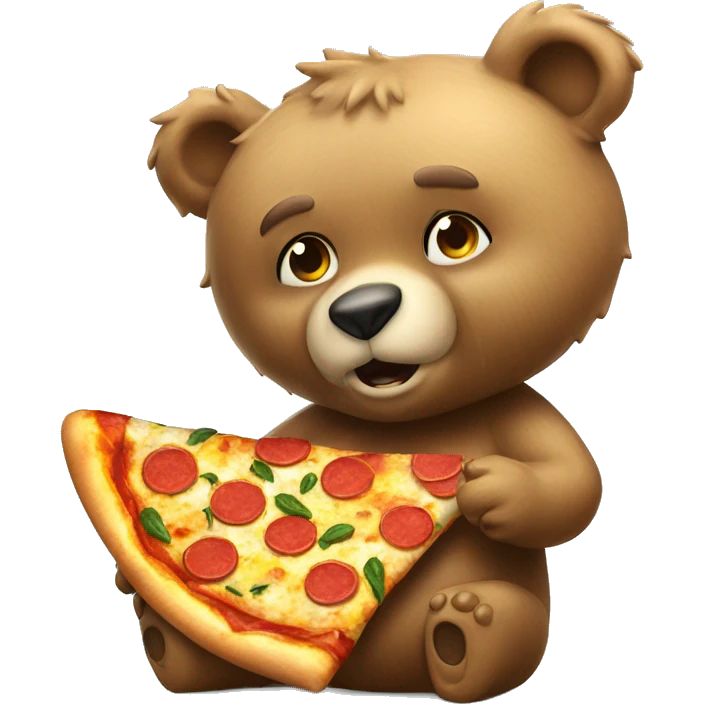 Pollar bear eating pizza and drying emoji