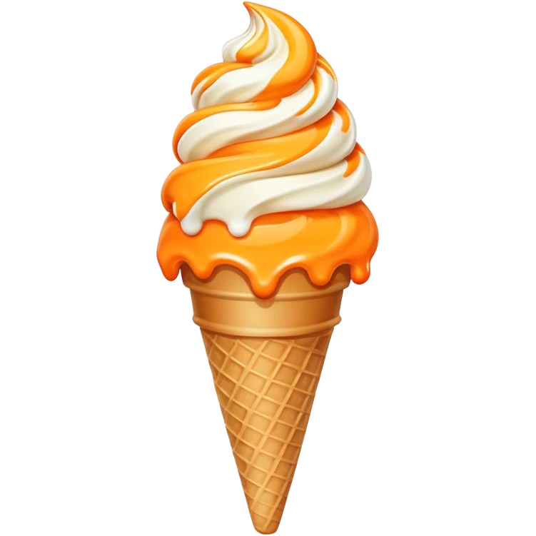 Ice cream cone swirl orange creamsicle emoji