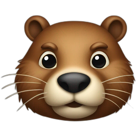 Fat beaver suspicious emoji