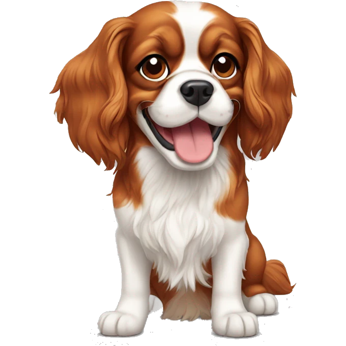 cavalier King Charles spaniel smiling  emoji