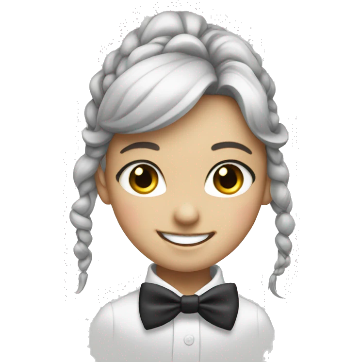 smiling girl with bowtie girl  emoji