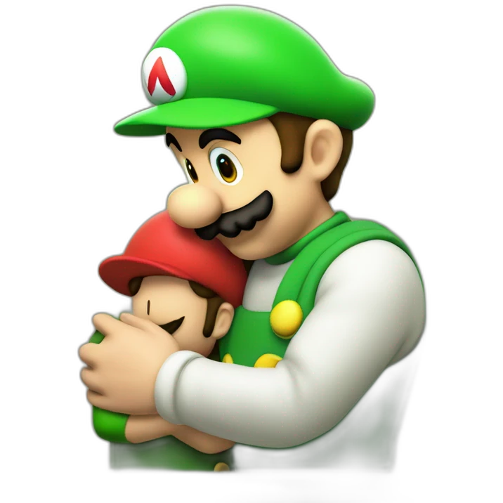 Mario kissing luigi emoji