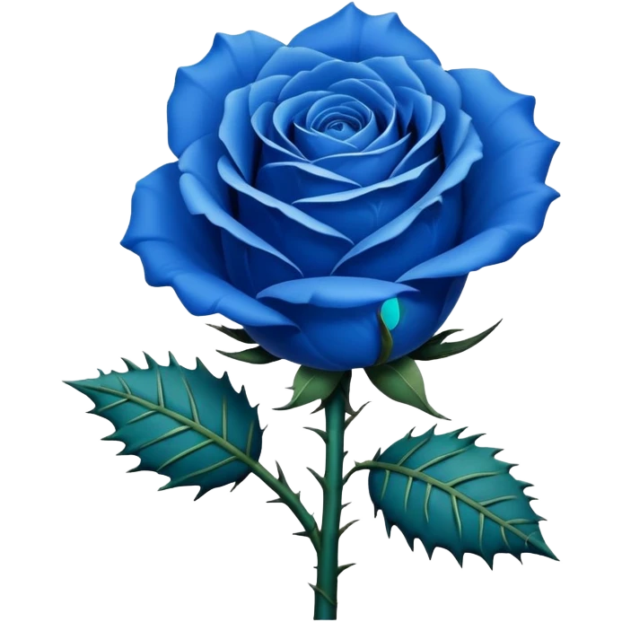 Blue rose with prickly the stem emoji