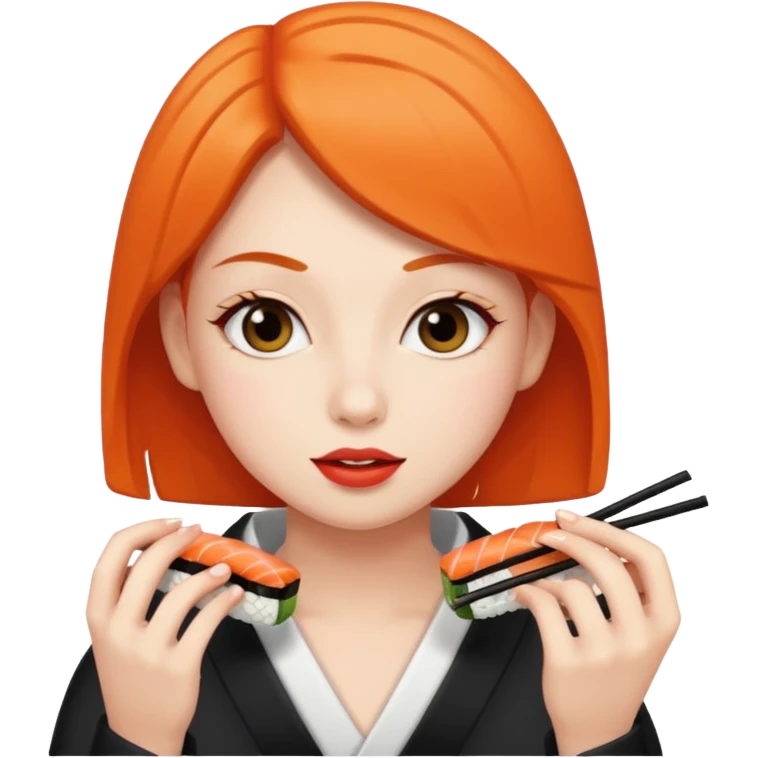 Girl eating sushi emoji