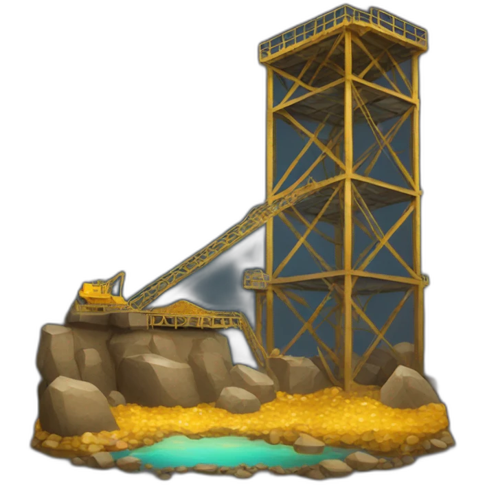 mining gold shaft river emoji