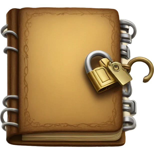 vintage diary with lock and key emoji