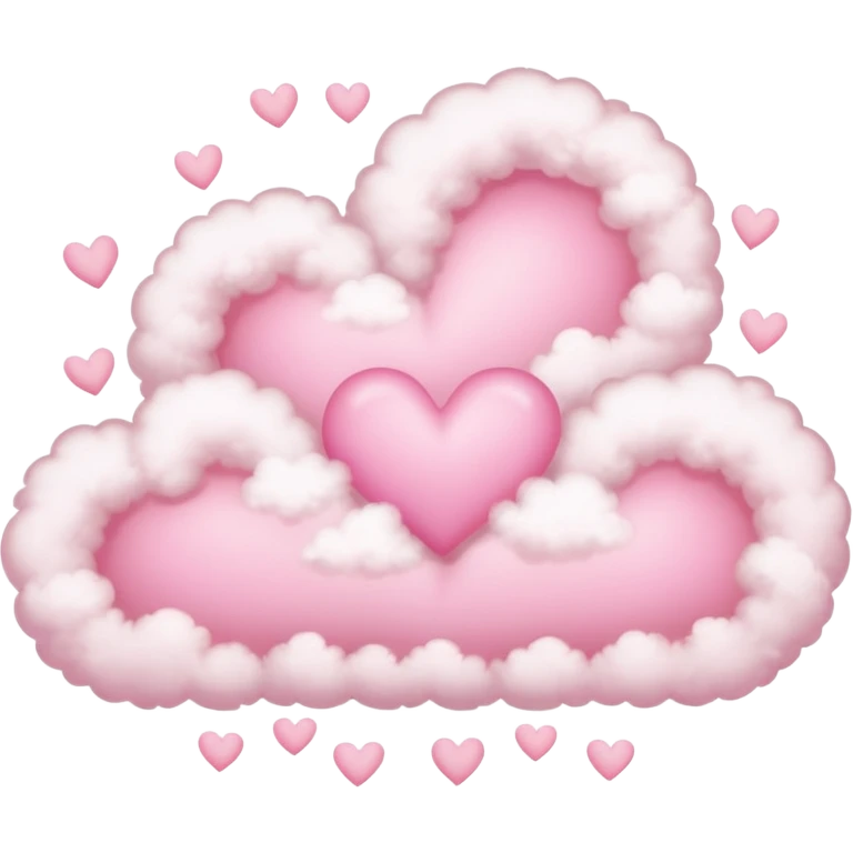 Cloud around pastel pink hearts, with a soft glow emoji