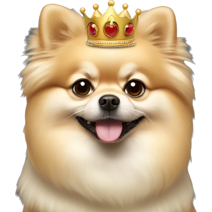 Crème Pomeranian with crown  emoji