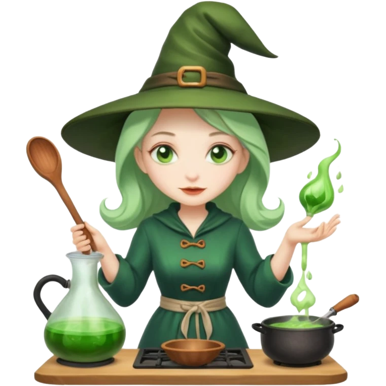 green witch cooking potion emoji