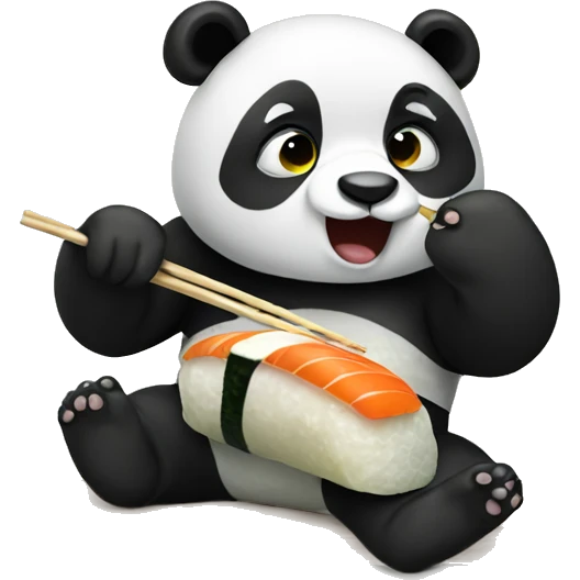 Panda eating sushi emoji
