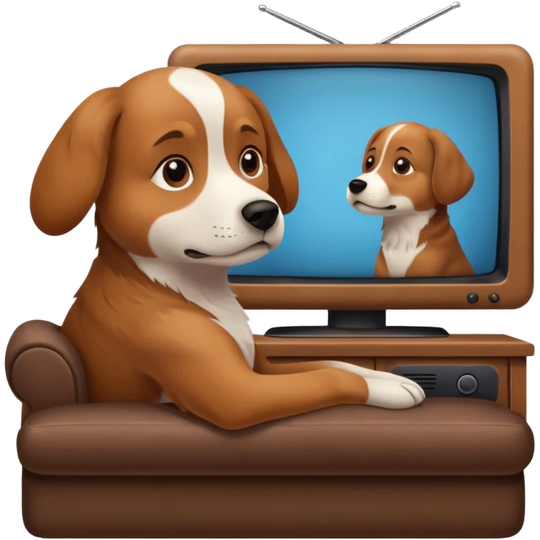CACHORRA ASSISTINDO TV emoji