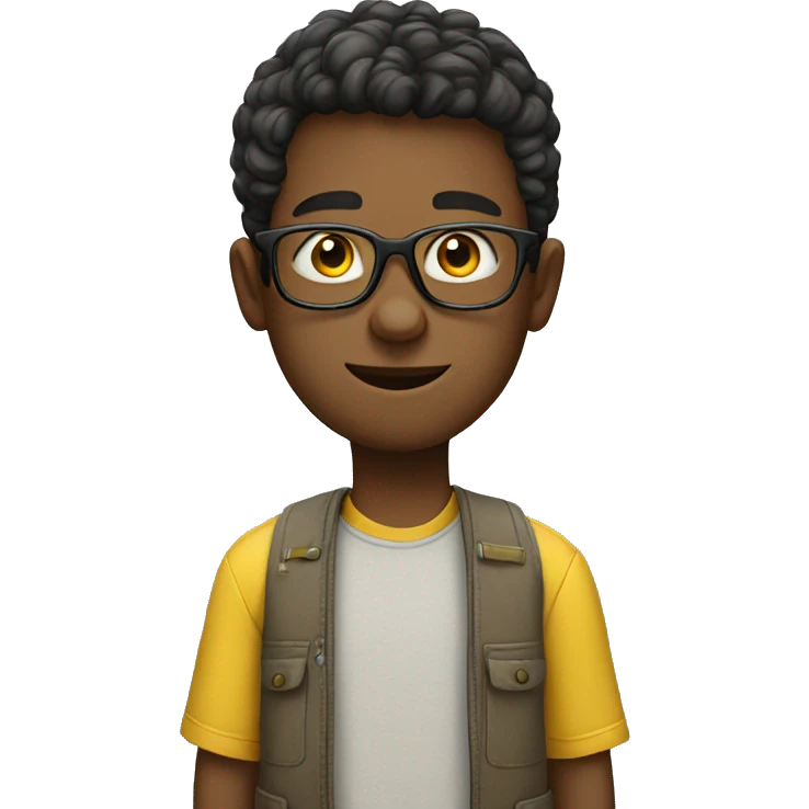 A boy with specs and yellow shirt  emoji