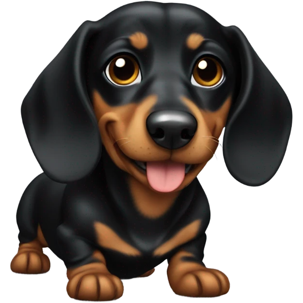 dachshund black and tan cute emoji