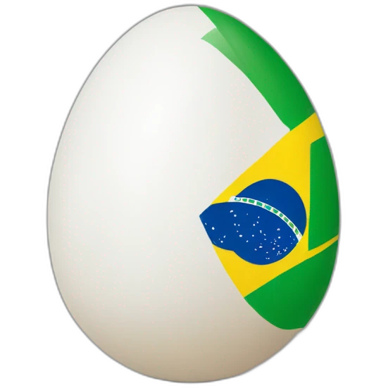 white egg with a brazil tee-shirt emoji