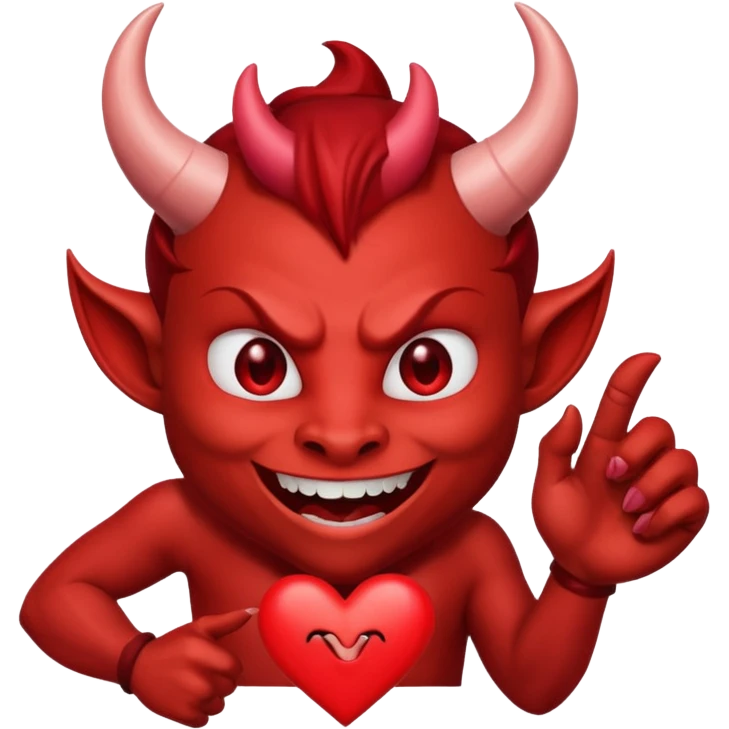 I need a devil flashing hhis heart emoji emoji