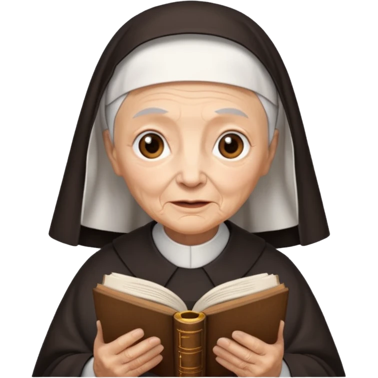 Old nun studying the Bible  emoji